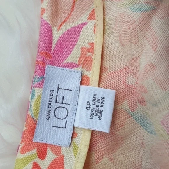 EUC Ann Taylor LOFT Floral Linen Skirt 4P - Picture 3 of 3